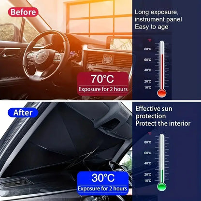 Parasolar pentru Mașină, Placă de Blocare a Soarelui pentru Parbrizul din Față, Izolație Termică, Perdea de Blocare a Luminozității, Accesorii pentru Interiorul Mașinii, Umbrelă de Acoperire pentru Parbrizul Mic al Mașinii.